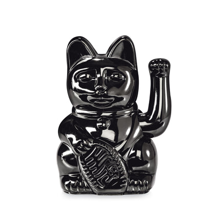 Chat Chanceux Noir Brillant “Basira”