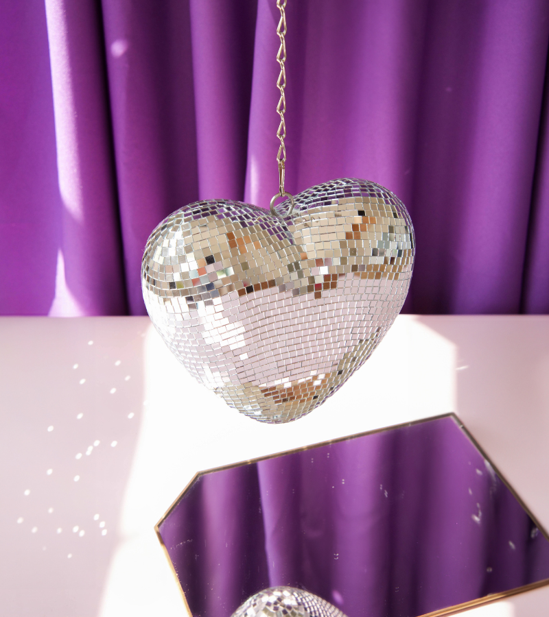 Hanging disco heart