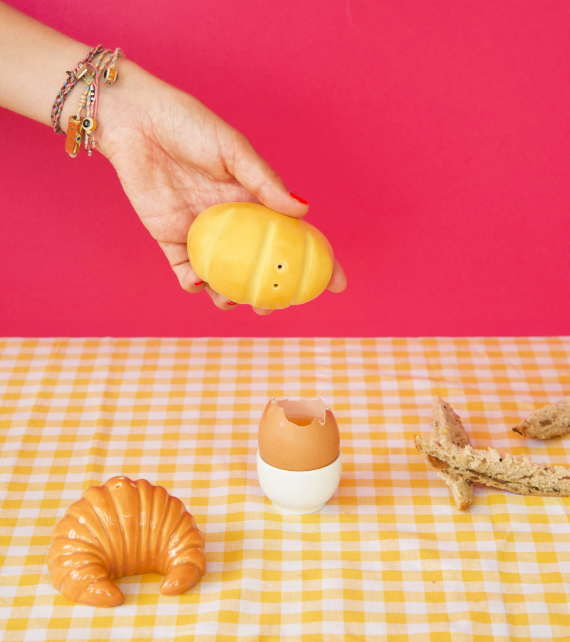 Baguette and croissant salt and pepper shakers