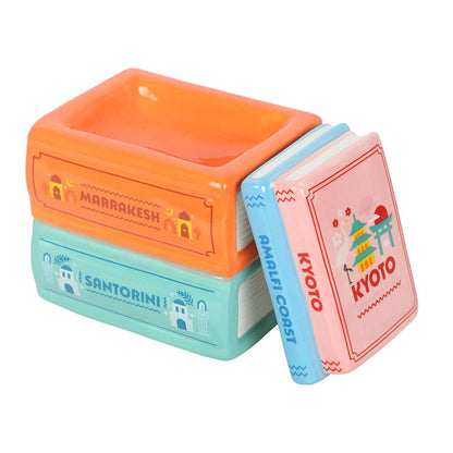 "Stack of Travel Books" Oil Burner and Wax Warmer