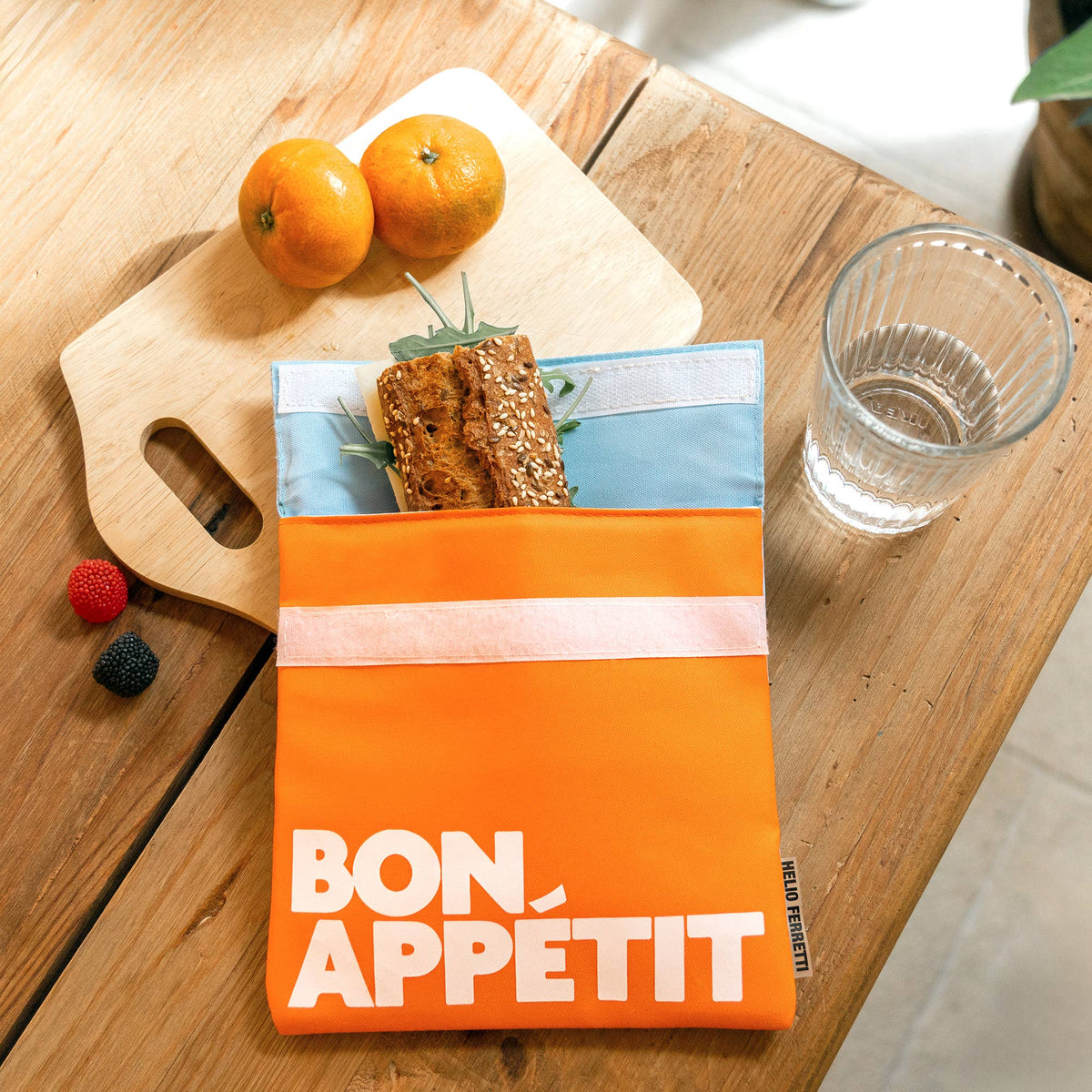 Stain-resistant orange lunch bag “Bon Appétit”