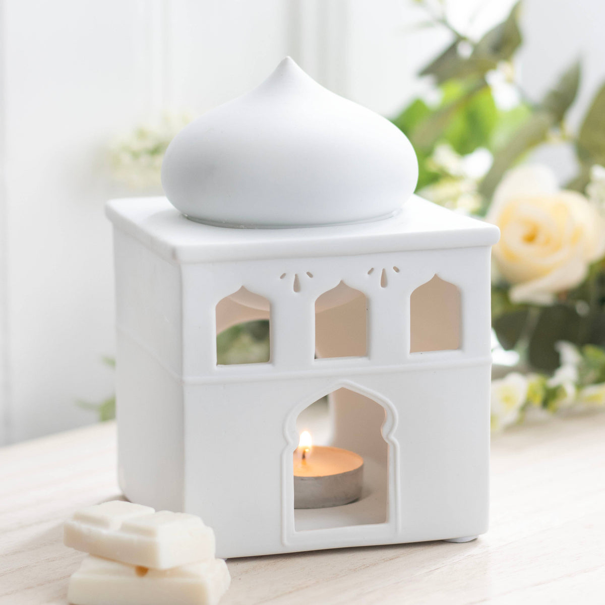 Brûle-huile et porte-encens en forme de mosquée