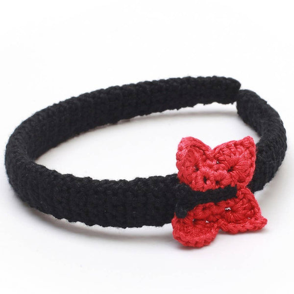 Headband with Butterfly - Black