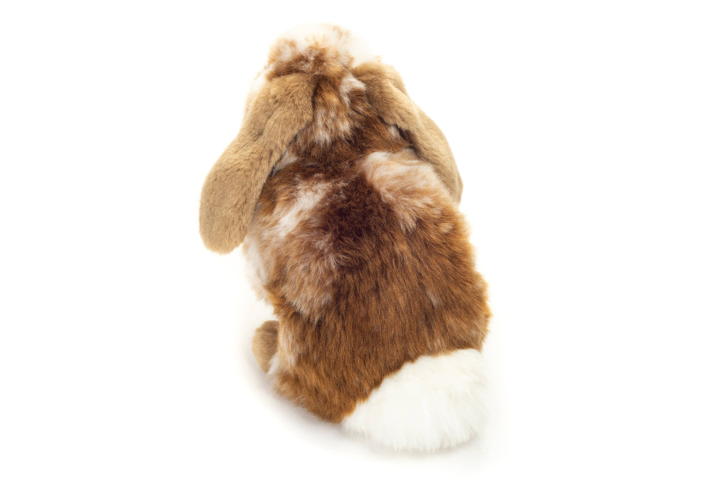 Dark brown and white sitting rabbit plush toy