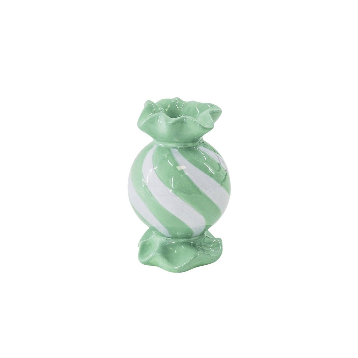 Round Toffee Candy Candle Holder - Ceramic - Mint/Lilac - 8.5x8.5x13 cm