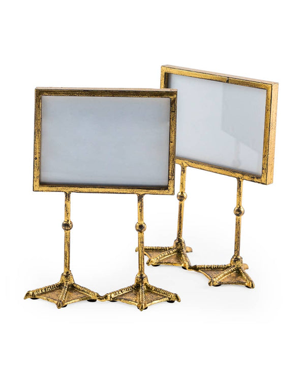 Pair of golden duck feet landscape photo frames