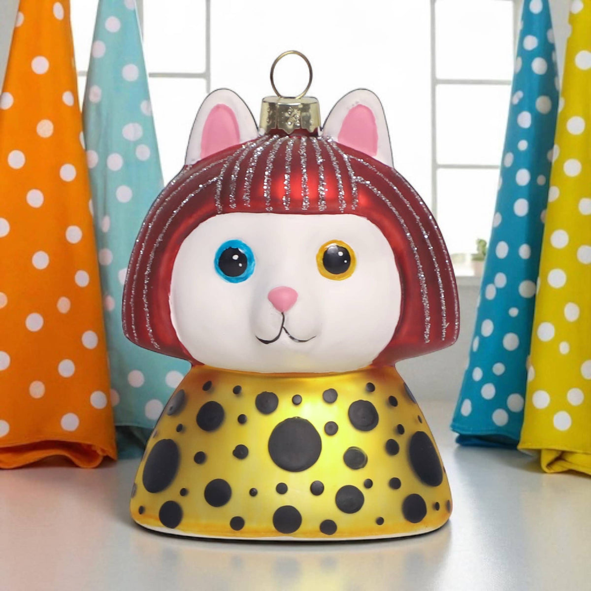Palla di Natale Gatto Bianco Yayoi Kusameow Kusama
