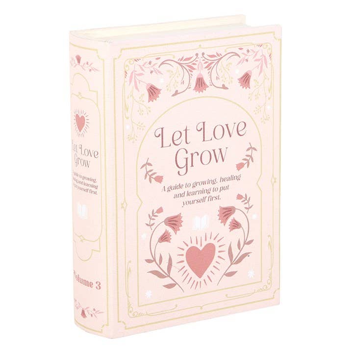 Pink book-shaped storage box