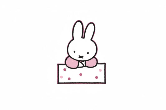 Pancarte de naissance avec Lapin Miffy Rose