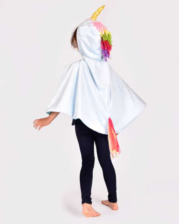 Rainbow Blue Unicorn Cape 98-128 cm 3-8 Years