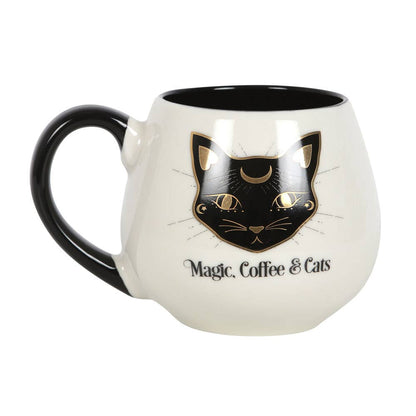 Magic Round Mug, Coffee &amp; Cats