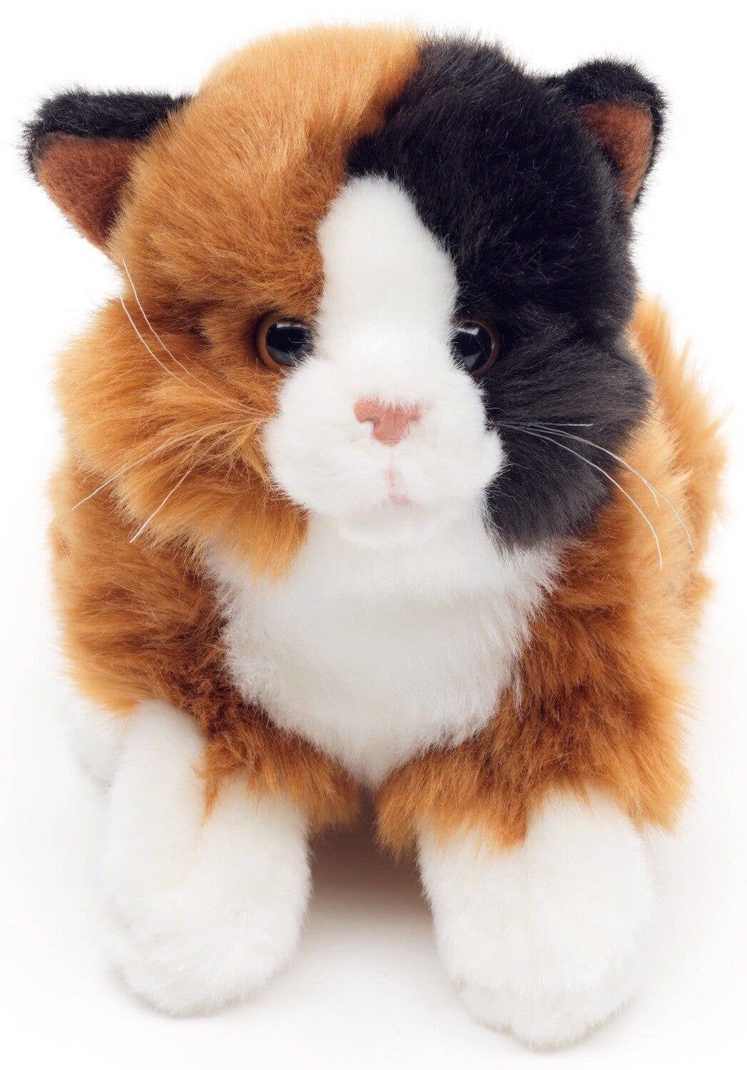 Peluche chat calico couché