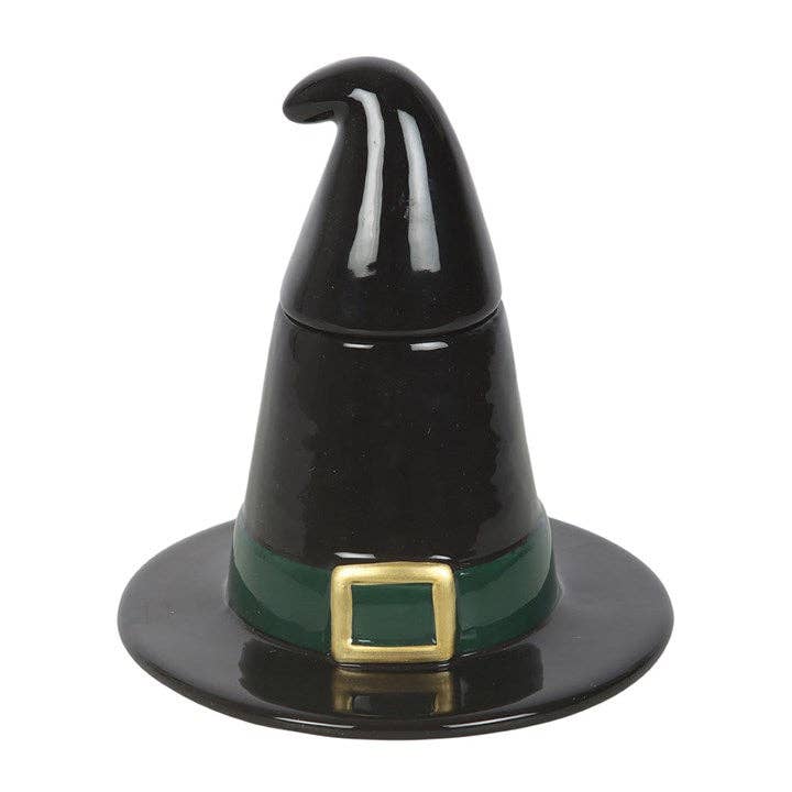 Brûle-parfum chapeau de sorcière noir pour Halloween