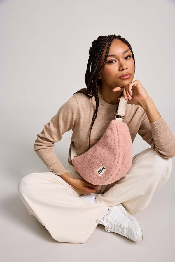 Andrea powder pink teddy bear fanny pack