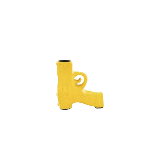 Candlestick - Gun - Ceramic - Neon Yellow - 12x5x12cm