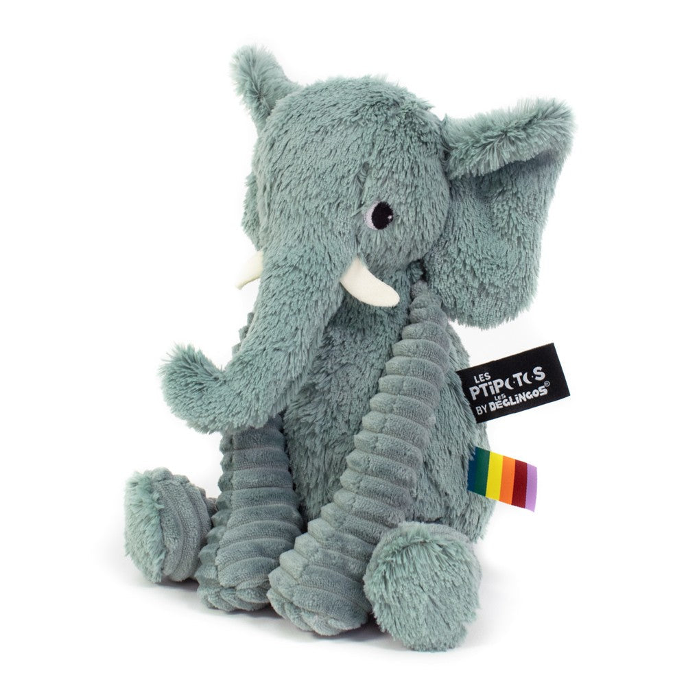 Peluche éléphant Dimoitou vert menthe – Les Ptipotos