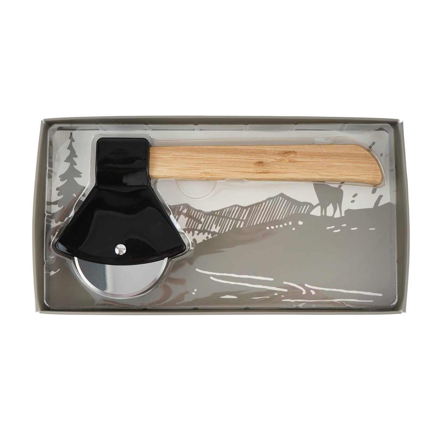 Great Plains axe-shaped pizza cutter in a gift box