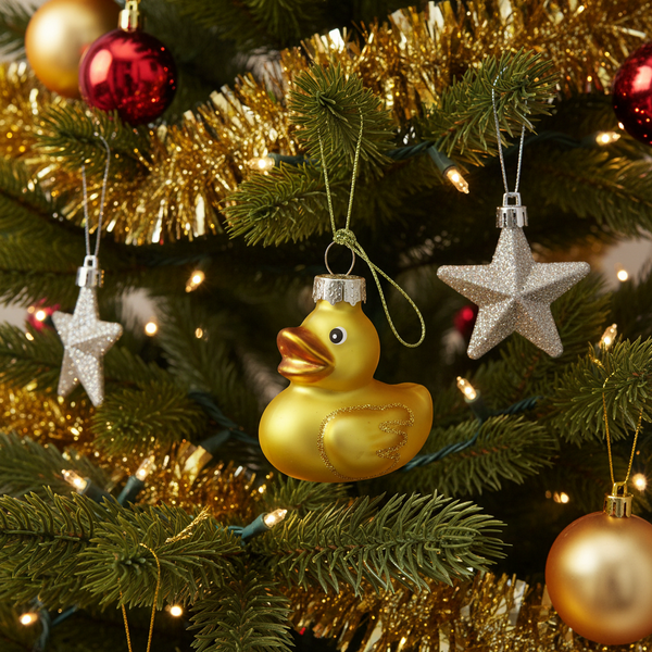 Yellow Bath Duck Christmas Ball