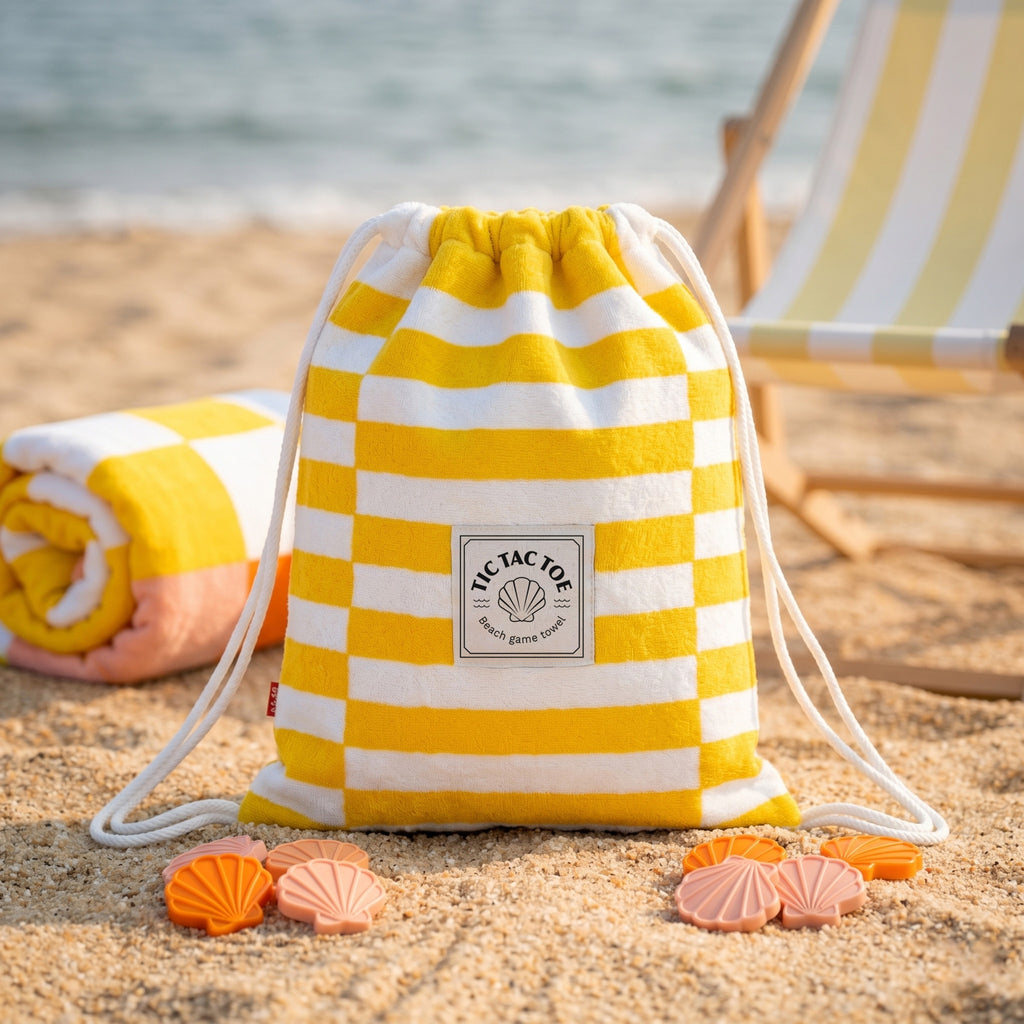 Serviette de plage et jeu Tic Tac Toe