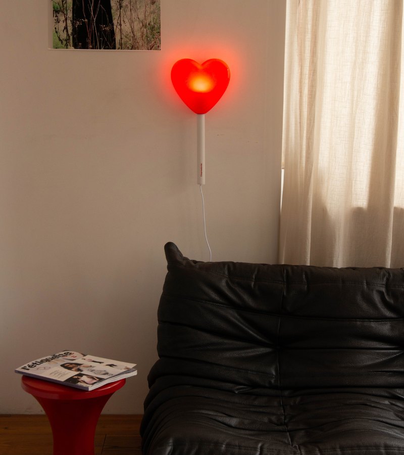 Lampe murale sucette coeur