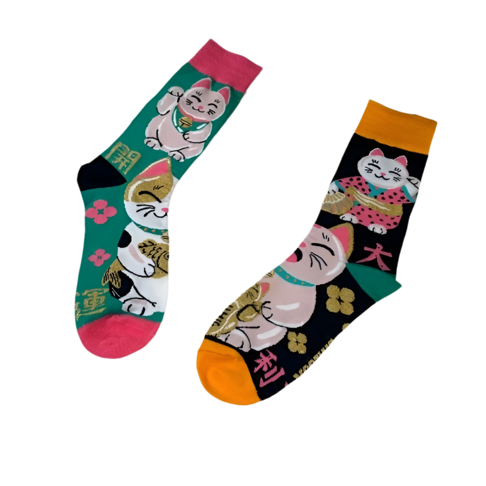 Chaussettes Dépareillées Chat Chanceux