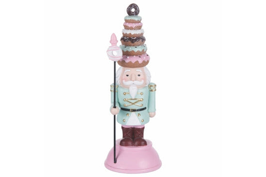 DONUT NUTCRACKER PINK BASE 22CM POLYRESIN - 2188100