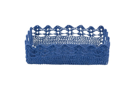 CROCHET BASKET 30.5x19x8 CM OCEAN LIGHT BLUE - 2188358