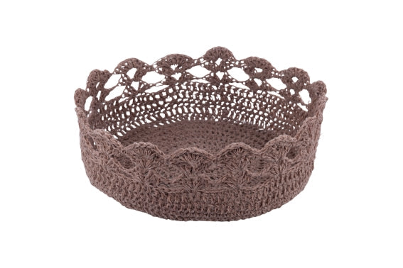 CROCHET BASKET D21x8CM CHOCOLATE BEIGE - 2188371