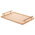 BAMBOO TRAY WITH GOLD HANDLES 40X25X5CM - 2188469