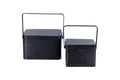 SET 2 PCS BLACK STEEL JARS/ HANDLE - 2188619