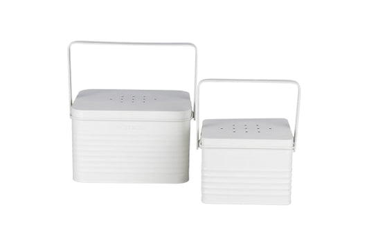 SET 2 PC STEEL CREAM CONTAINERS/HANDLE - 2188620