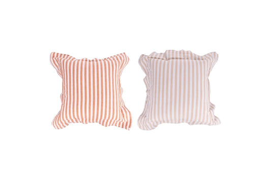 CHOCOLATE COTTON CUSHION 53x53CM STRIPES 2ASS - 2188728