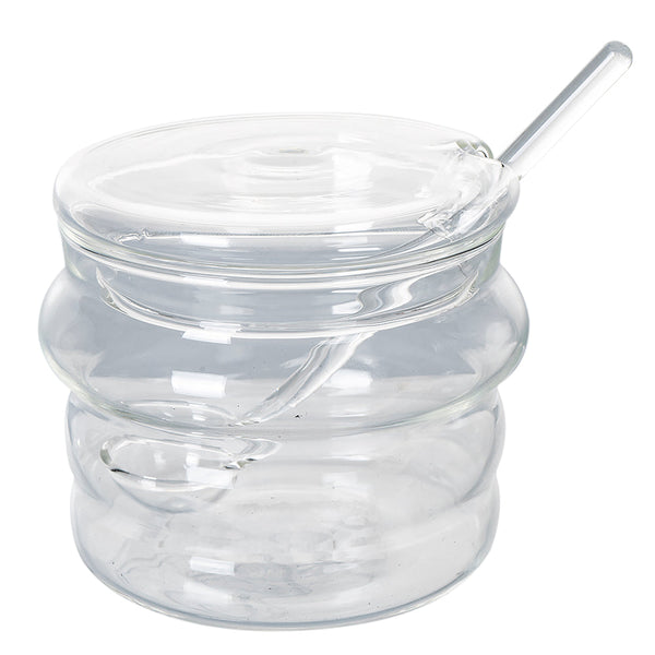 BOROSILICATE GLASS SUGAR BOWL WITH BAMBOO LID - 2195504