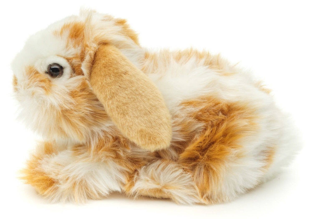 Golden lion head rabbit plush lying down