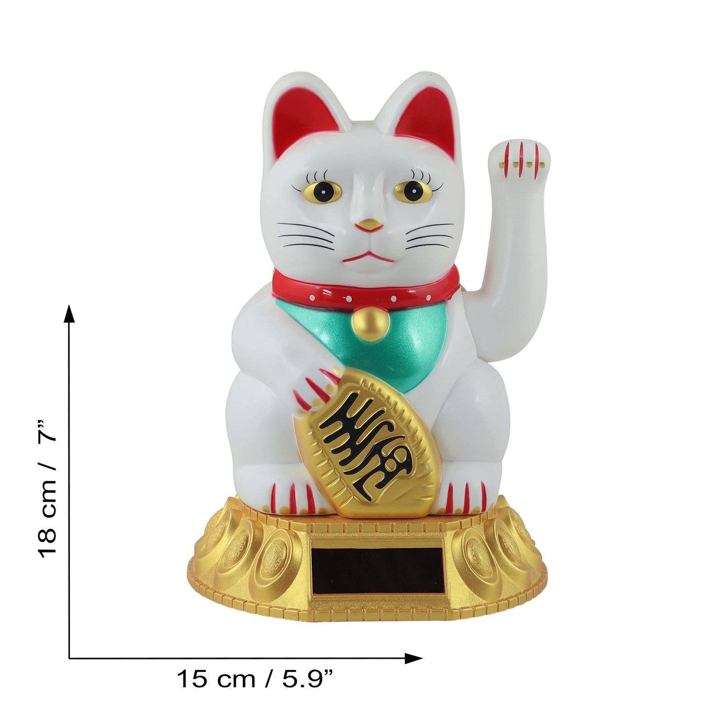 Solar Lucky Cat white 18cm