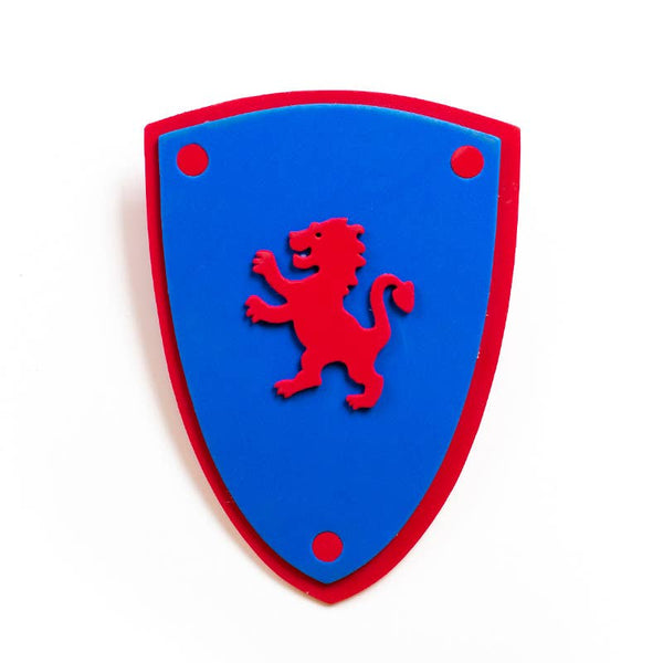 BOUCLIER EN MOUSSE SOFTIK BLEU AVEC LION - KALID MEDIEVAL
