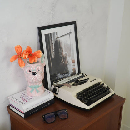 Vase - Vase à fleurs Chien - Rose/Menthe - 13,5x14,5x23cm