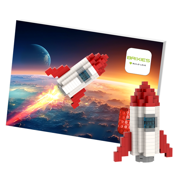 BRIXIES Postcard Rocket