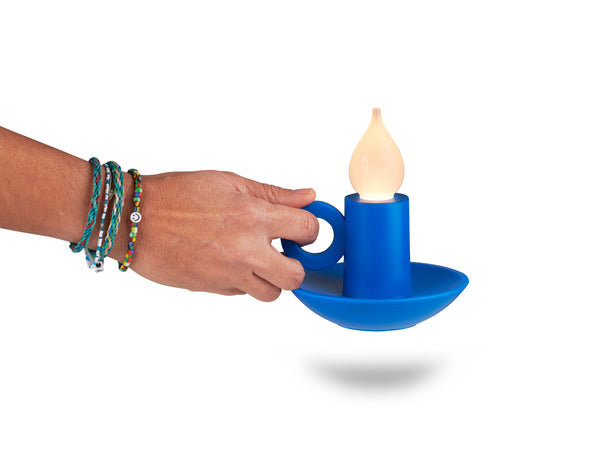 Candelabra Light Blue Bitten – Lampe décorative original
