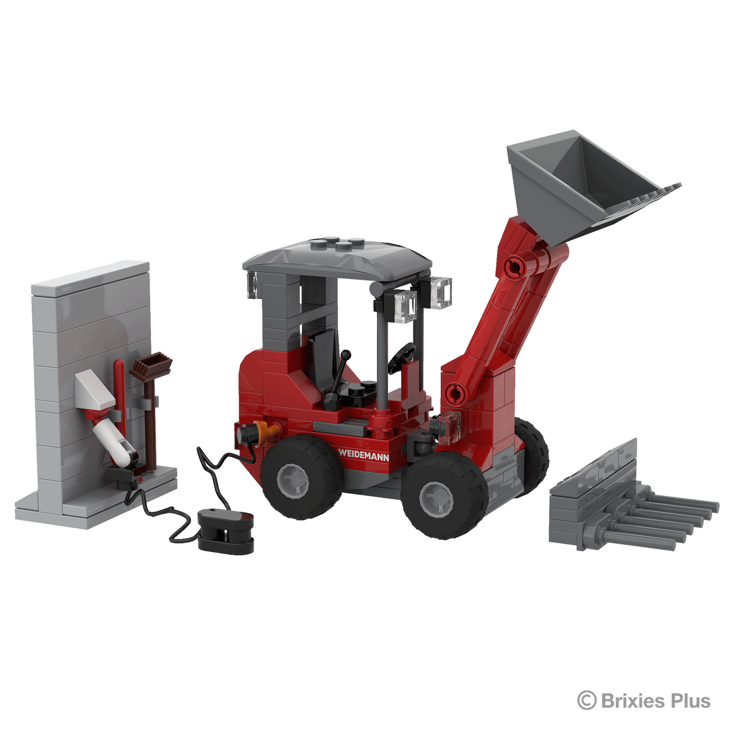 BRIXIES Plus Weidemann 1190e with wall bracket + bucket