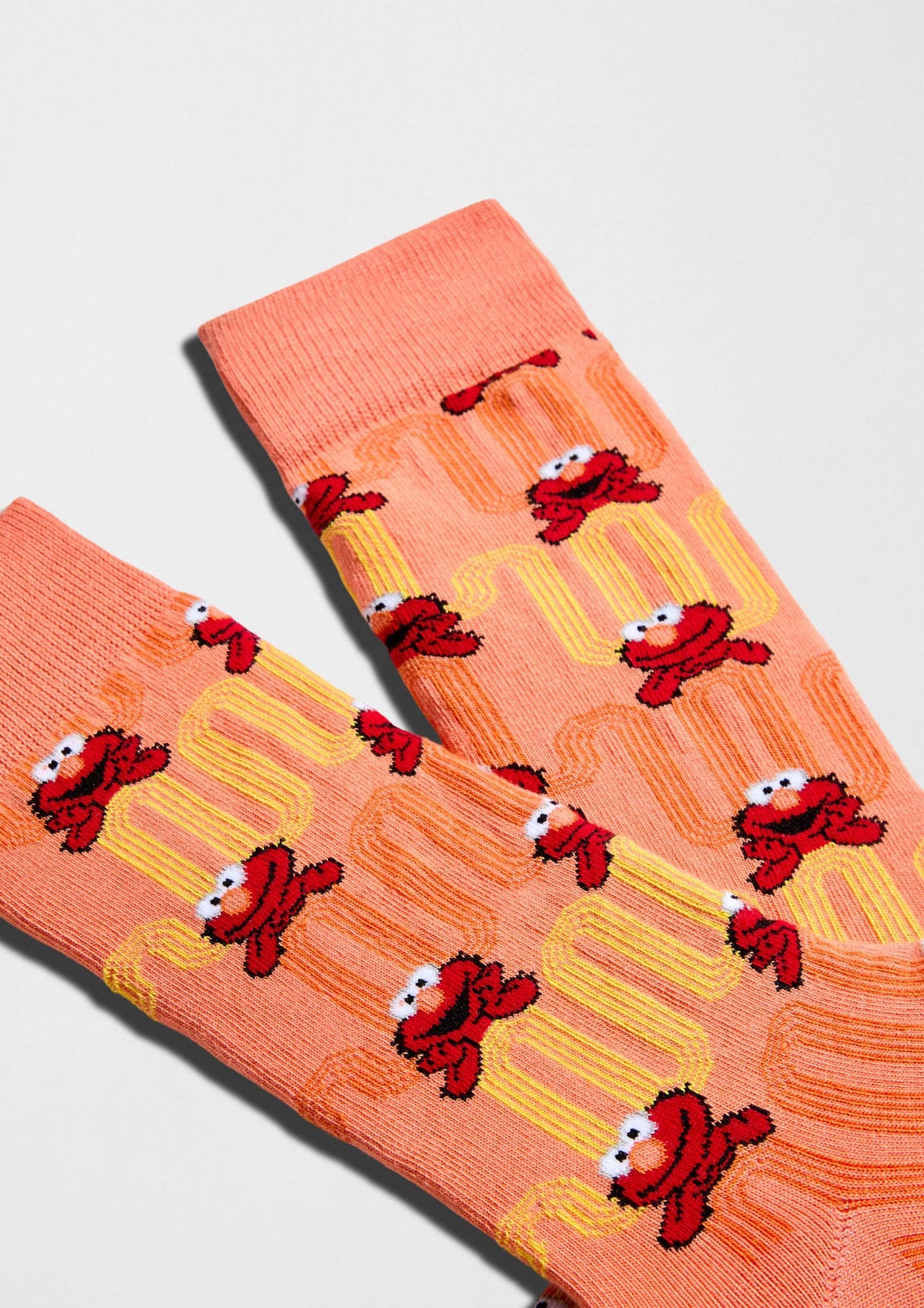 BeSesameStreet Elmo Zigzag - Chaussettes 100 % coton biologique