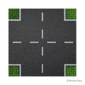 BRIXIES Plus Designer Platte Straße Kreuzung 32 x 32 Noppen