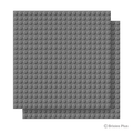 BRIXIES Plus Base Plate Dark Grey 20 x 20 Studs Double Pack