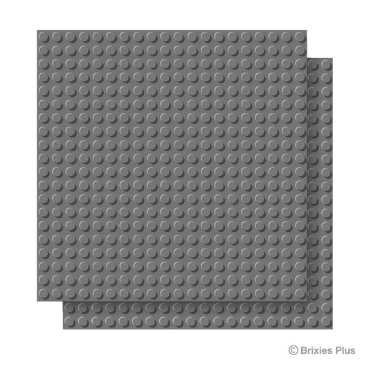 BRIXIES Plus Base Plate Dark Grey 20 x 20 Studs Double Pack