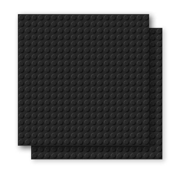 BRIXIES Plus Base Plate Black 20 x 20 Studs Twin Pack