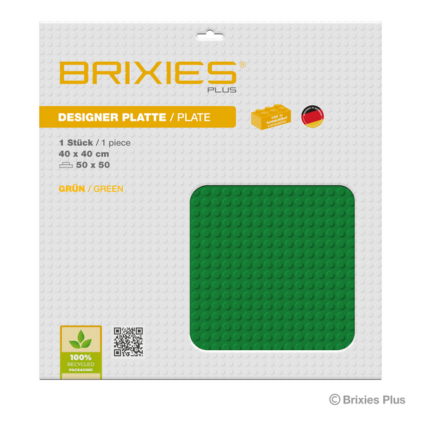 BRIXIES Plus Base Plate Green 50 x 50 Studs