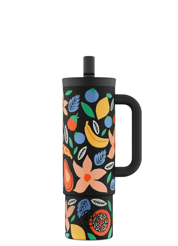 Straw Cup | Black Tropical - 800 ml