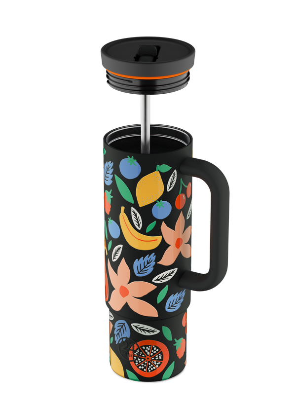 Straw Cup | Black Tropical - 800 ml
