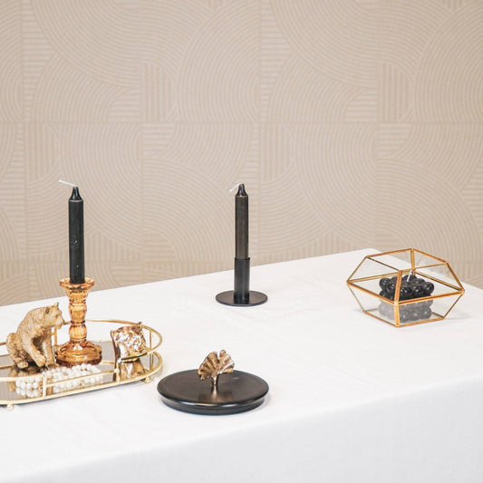 Candlestick - Basic - Metal - Black - 8x8x6.5cm