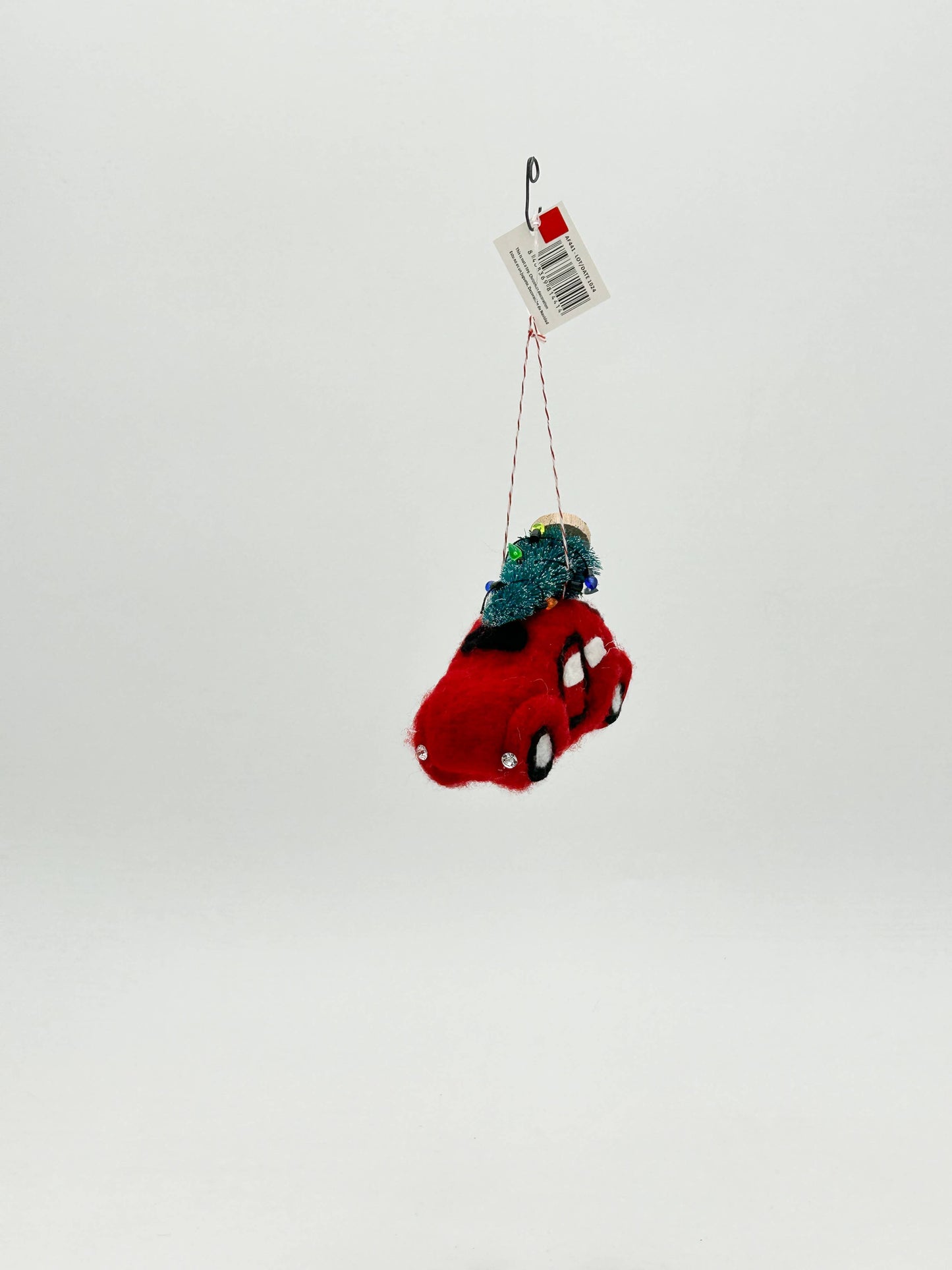 Felt Christmas car figurine with tree decoration